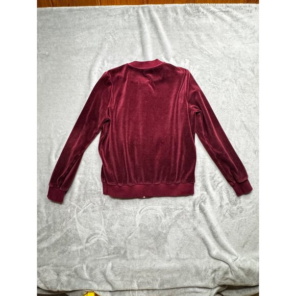 Michael Kors Womens Medium hooded Jacket Burgundy Velour Cotton Blend - Picture 14 of 16